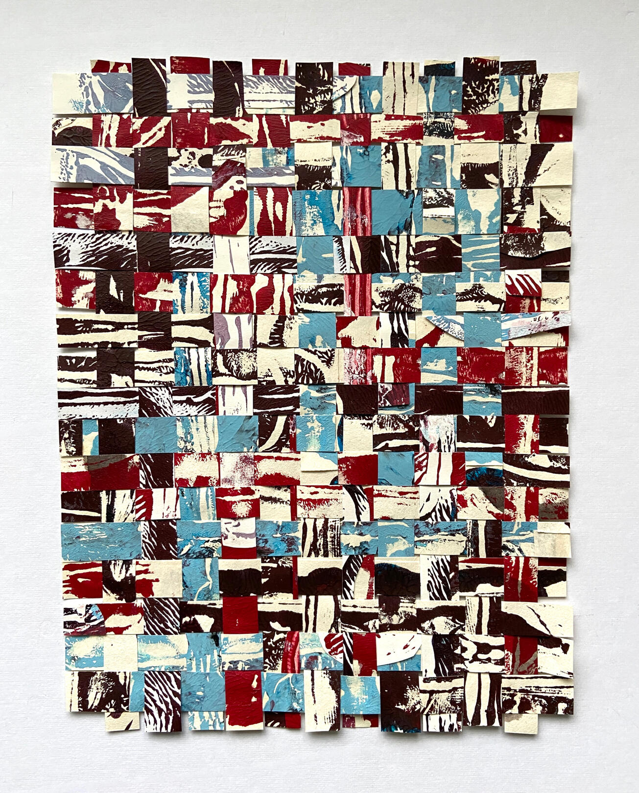"Interwoven" (2026), paper weave, 20 x 26cm "Interwoven" (2026), paper weave, 20 x 26cm